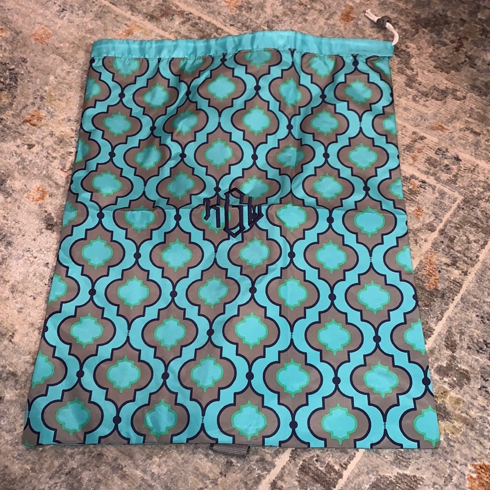 Initials Inc. Monogrammed knapsack/tote with drawstring